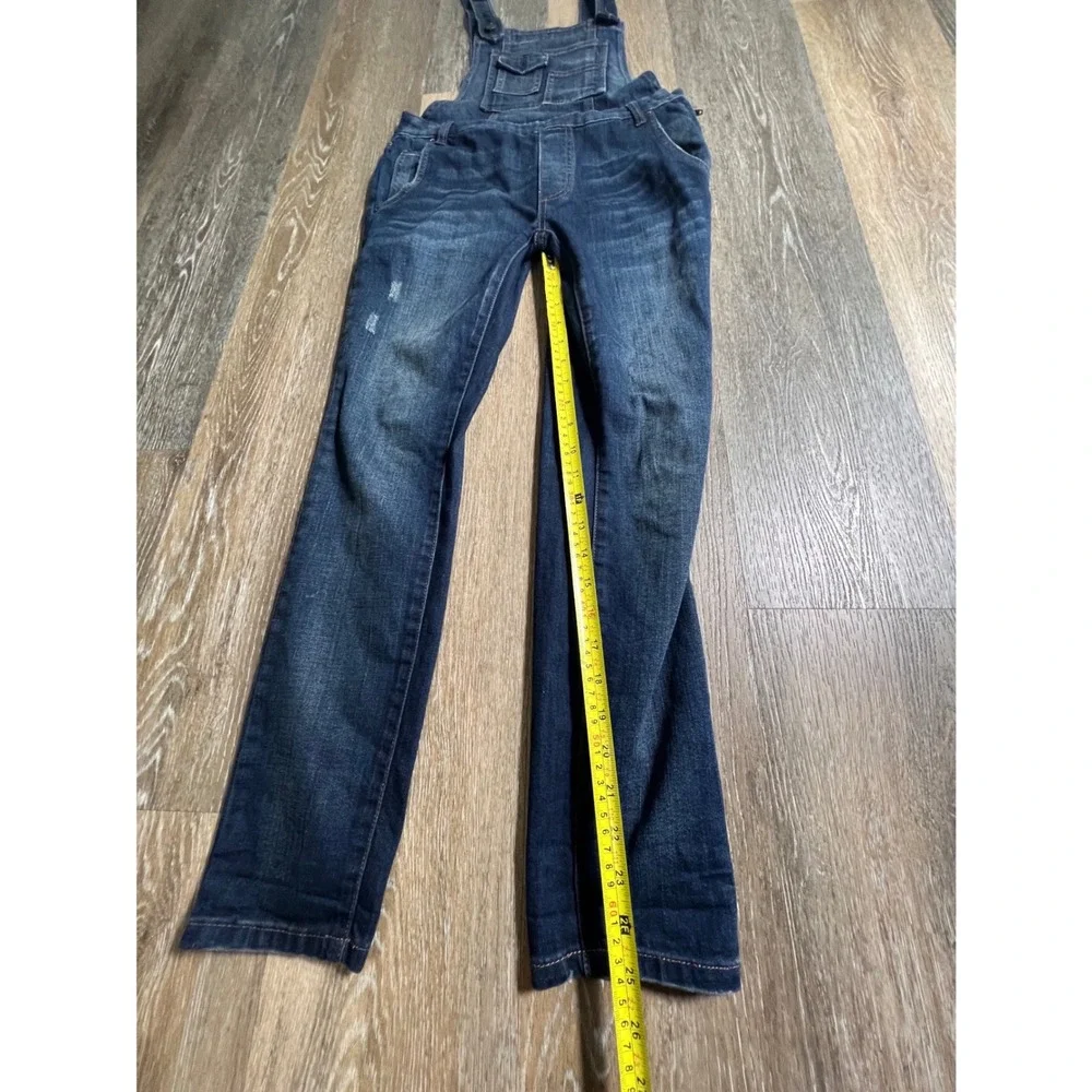 Free People Overalls Womens 25‎ Blue Excellent Distressed Slim Leg Denim Bibs